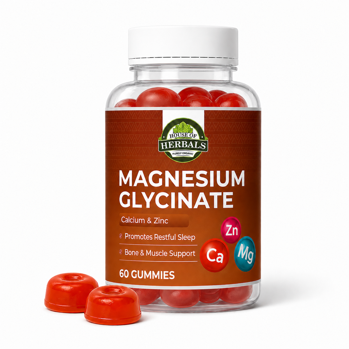 Magnesium Glycinate, Calcium & Zinc Herbal Gummies