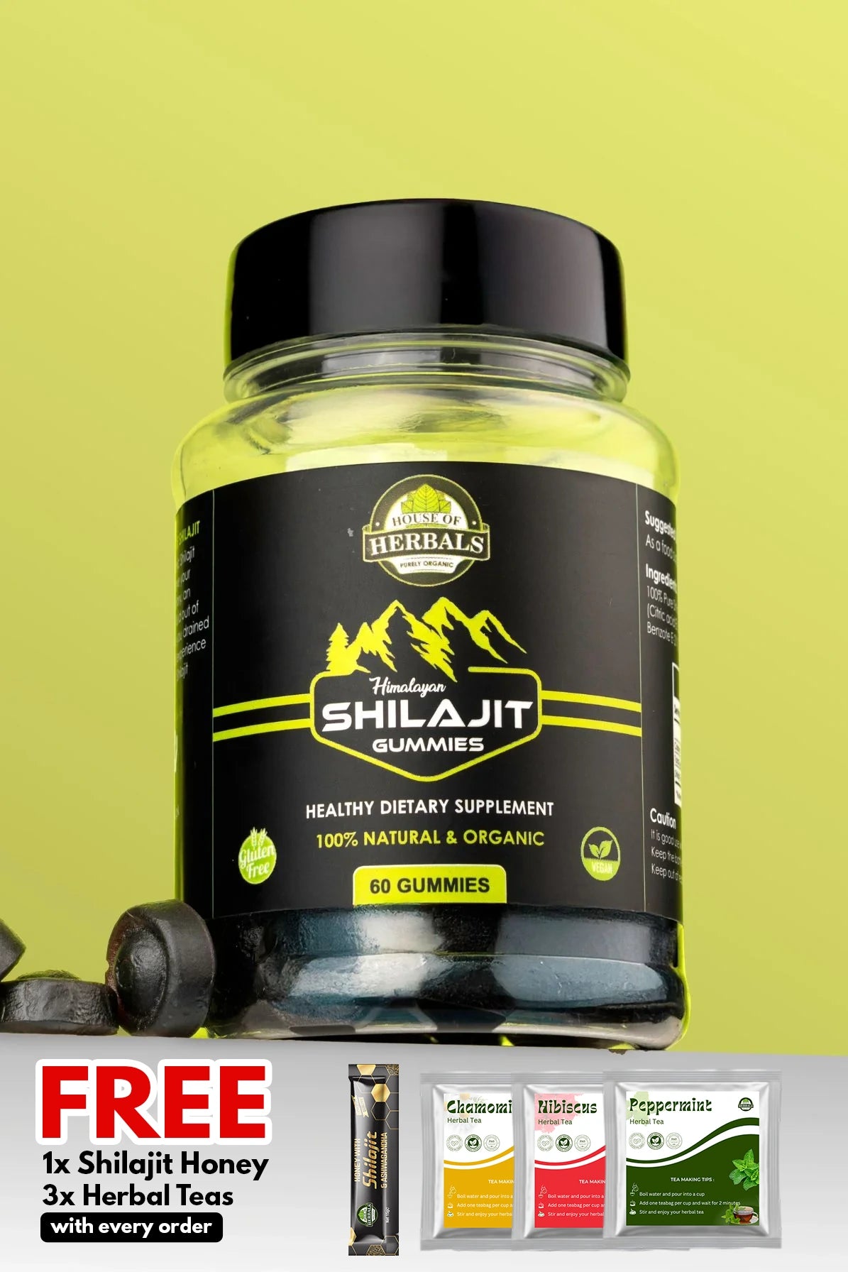 100% Pure Himalayan Shilajit Gummies