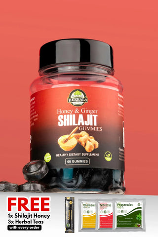 100% Pure Himalayan Shilajit Gummies (Honey & Ginger)