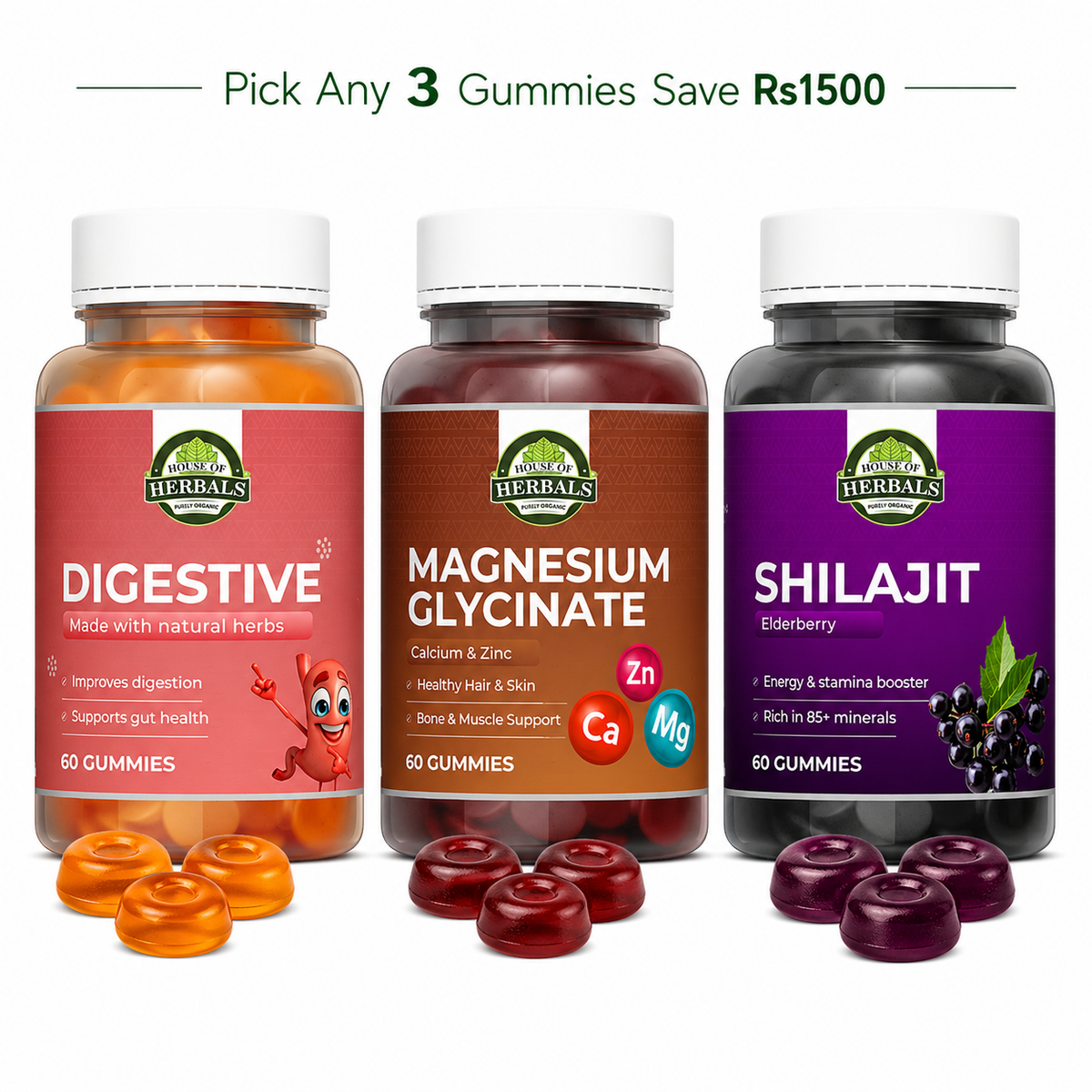 Pack of any 3 Gummies