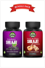 Health Care Bundle - Pack of 2 Shilajit Gummies (Elderberry + Honey&Ginger)
